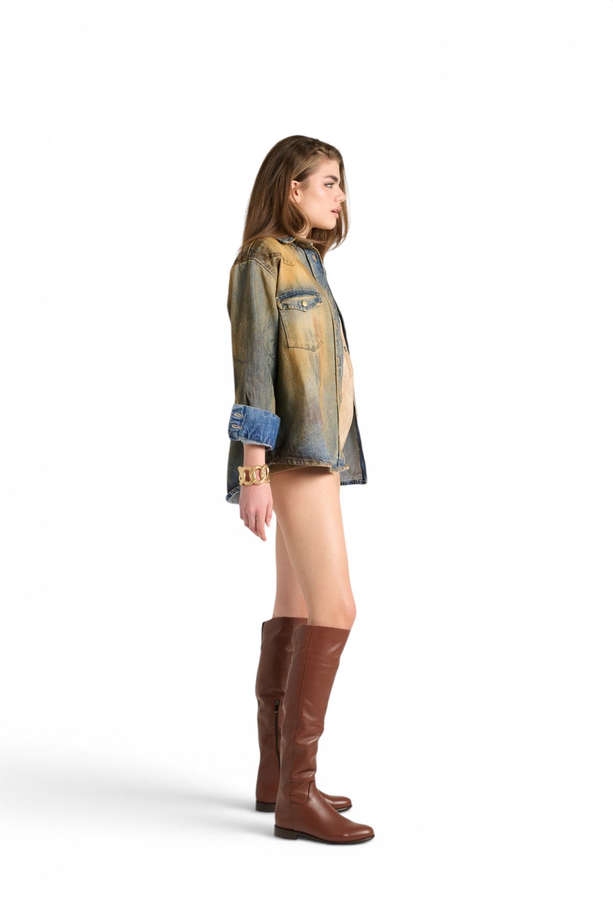 Patty boxfit super-dirty denim shirt jacket