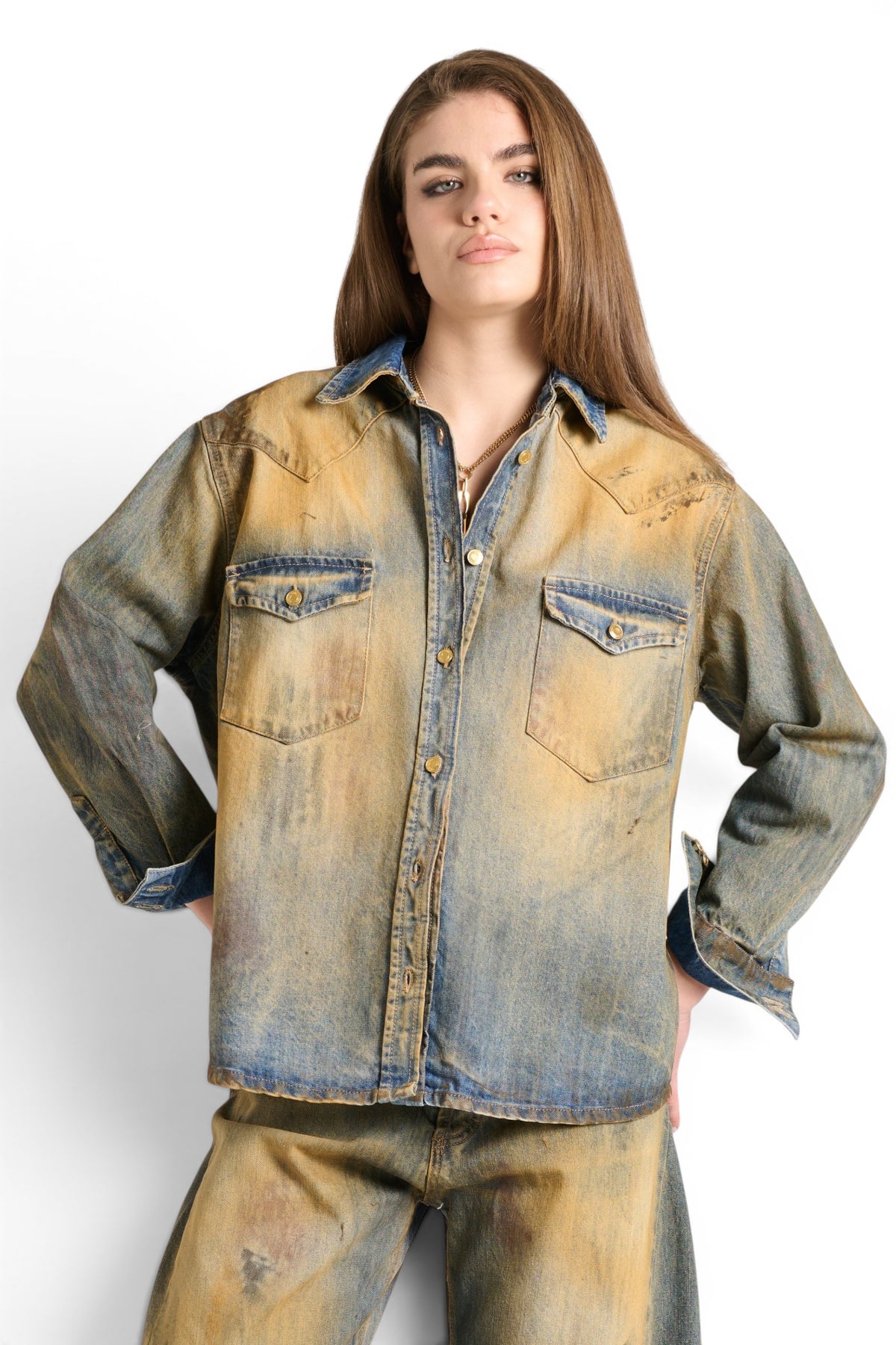 Patty boxfit super-dirty denim shirt jacket