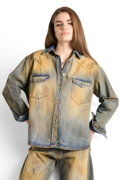 Patty boxfit super-dirty denim shirt jacket