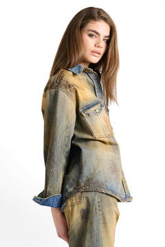 Patty boxfit super-dirty denim shirt jacket