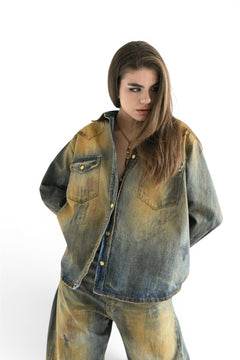 Patty boxfit super-dirty denim shirt jacket