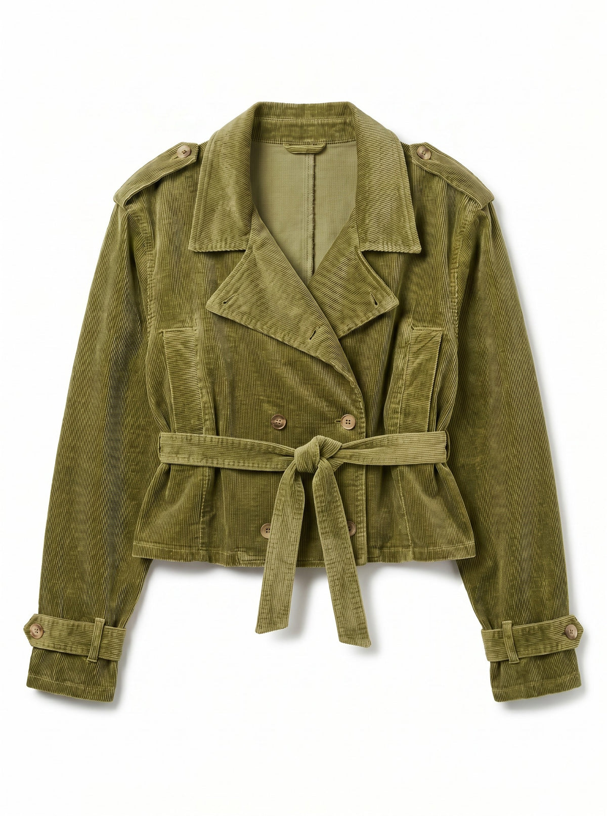 Minitrench Kendall cropped in velluto a coste misto modal