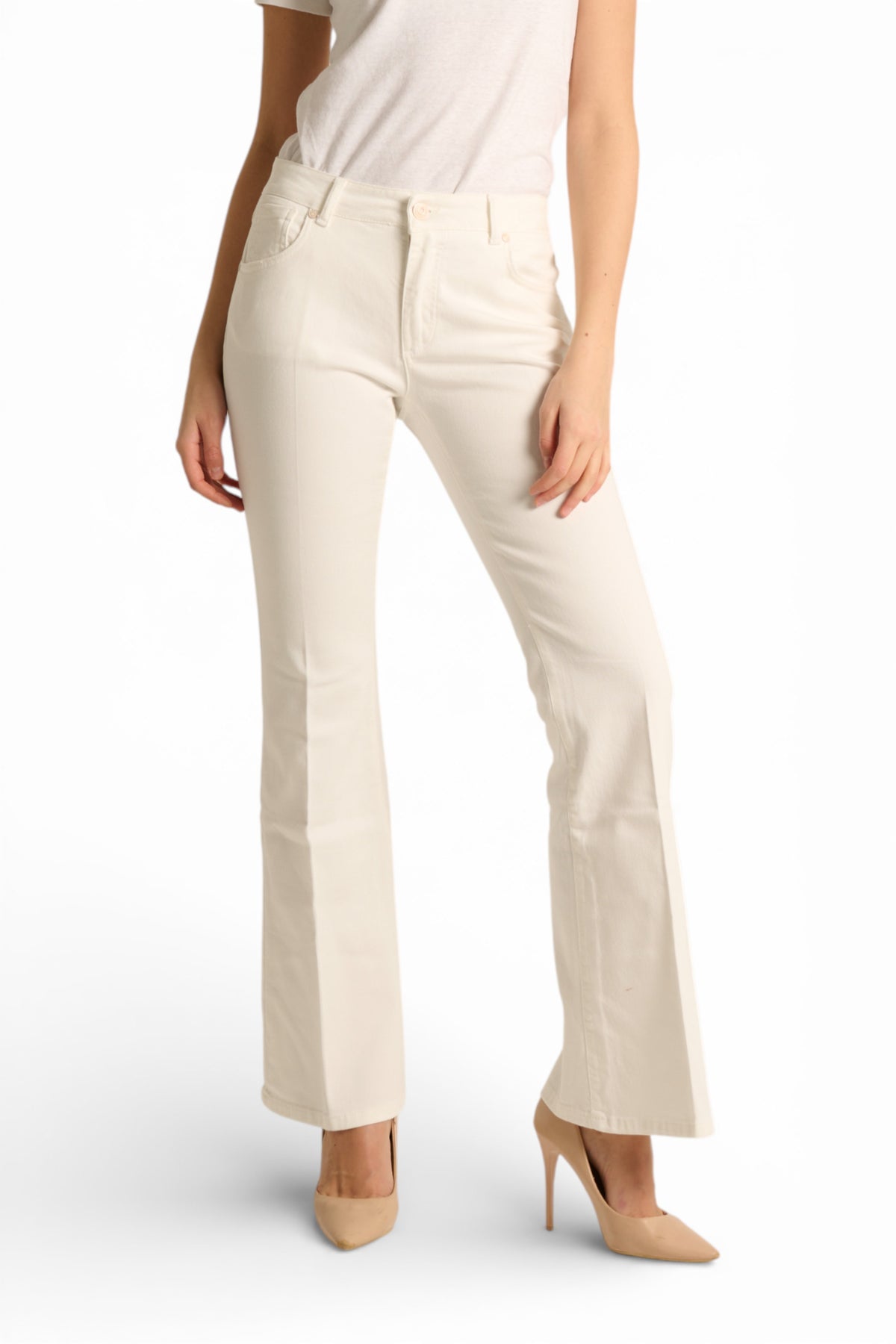 Pantaloni Avery slim flared in drill comfort