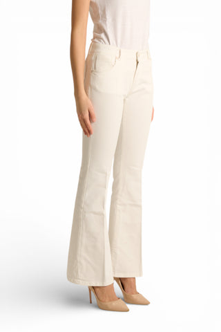 Pantaloni Avery slim flared in drill comfort