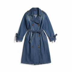 Jojo trench coat in light tencel blend denim