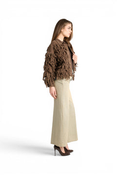 Jordan bomber in fur-like drill