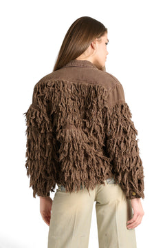 Jordan bomber in fur-like drill
