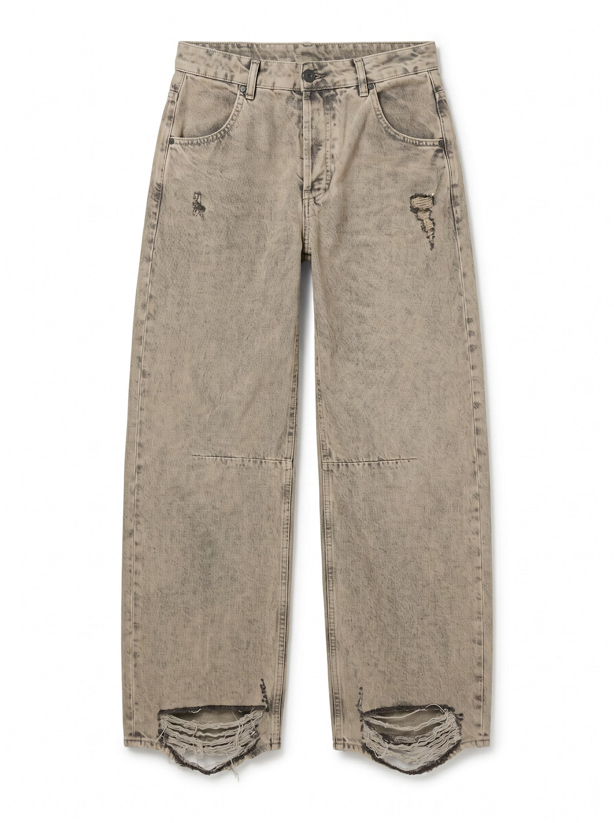 Jeans Amabel barrel in denim grigio destroyed super used