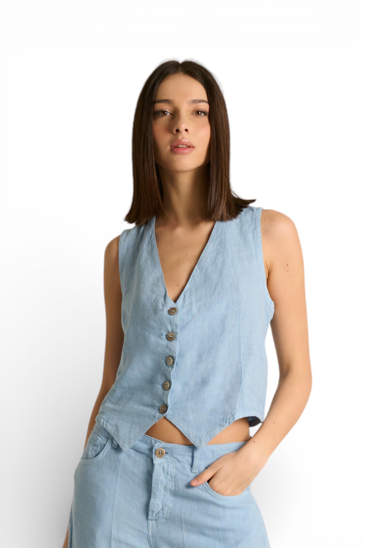 Gilet Jay in puro lino