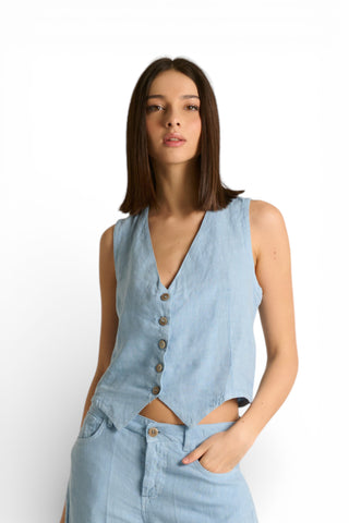 Gilet Jay in puro lino