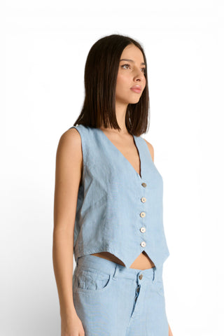 Gilet Jay in puro lino