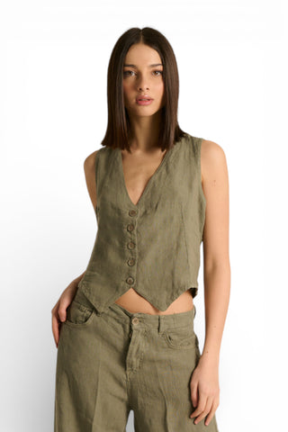 Gilet Jay in puro lino