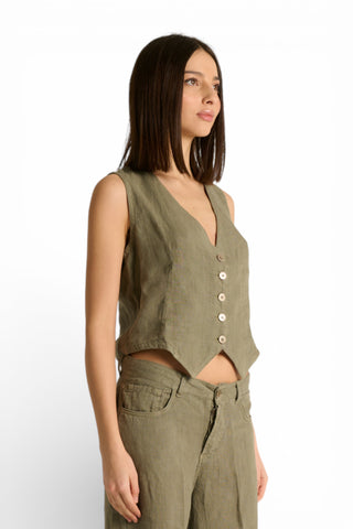 Gilet Jay in puro lino