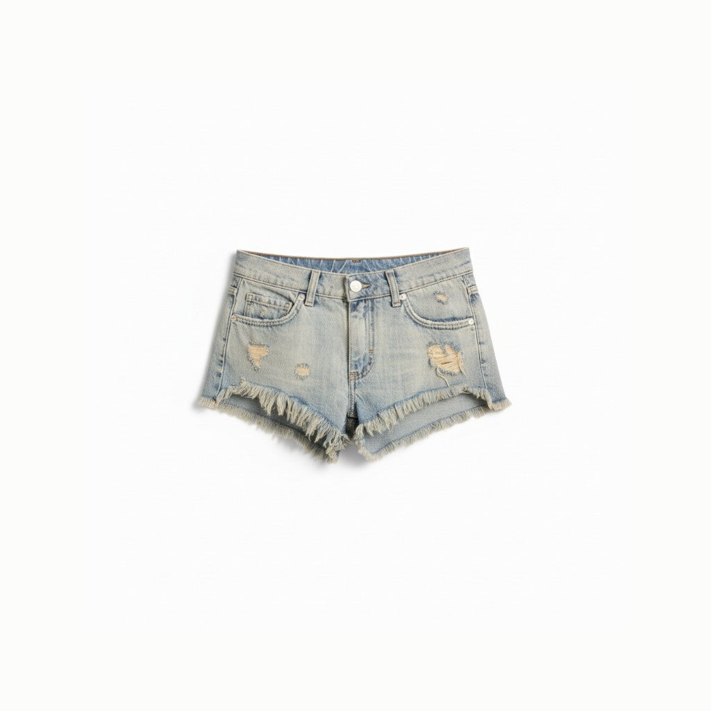 Shorts Troy in denim destroyed