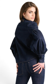 Leo shirt jacket in dark denim with sash