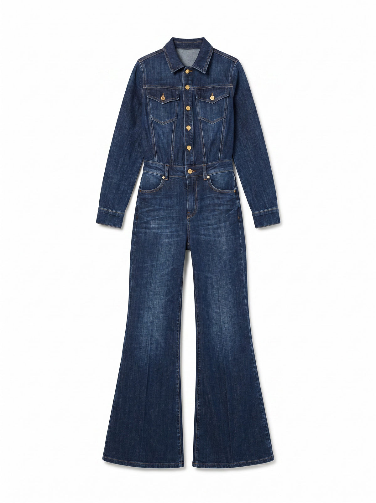 Jumpsuit Margot flared in cross-comfort denim