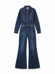 Jumpsuit Margot flared in denim cross comfort
