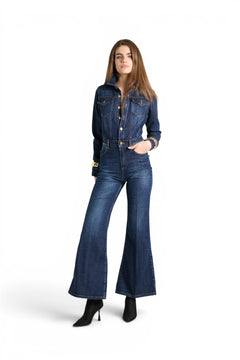 Jumpsuit Margot flared in cross-comfort denim