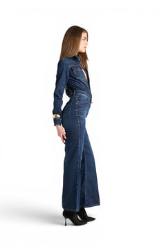 Jumpsuit Margot flared in cross-comfort denim