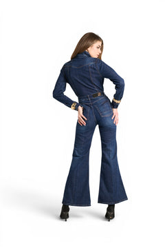 Jumpsuit Margot flared in cross-comfort denim
