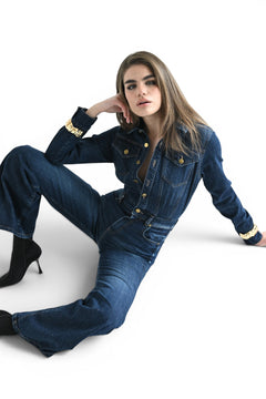 Jumpsuit Margot flared in cross-comfort denim