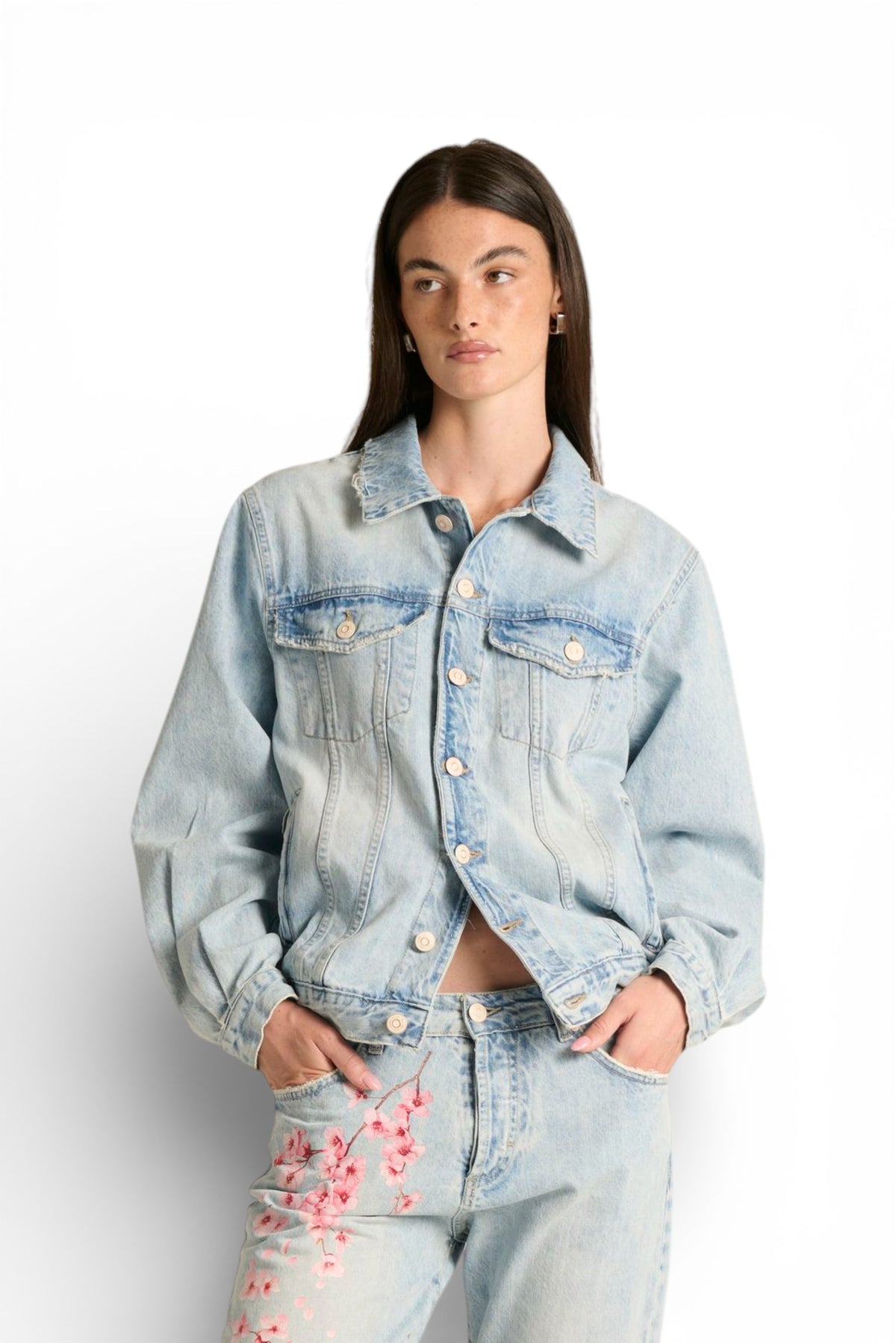 Giubbino Judo in denim used con stampa japan