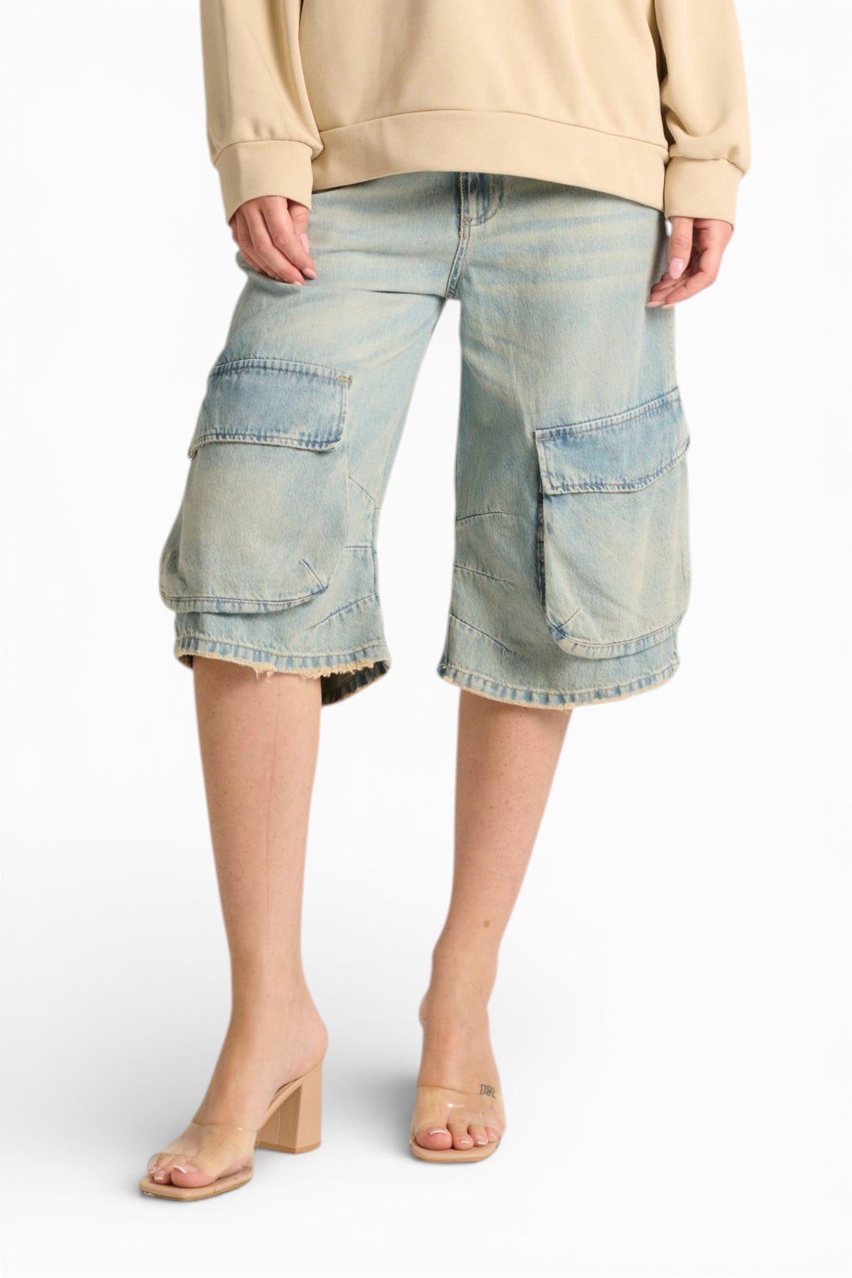 Bermuda cargo Dany in denim light