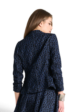 Debby jacket in animal print flocked denim