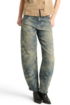 Jeans Charli carpenter barrel in denim camouflage laserato