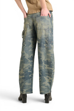 Jeans Charli carpenter barrel in denim camouflage laserato