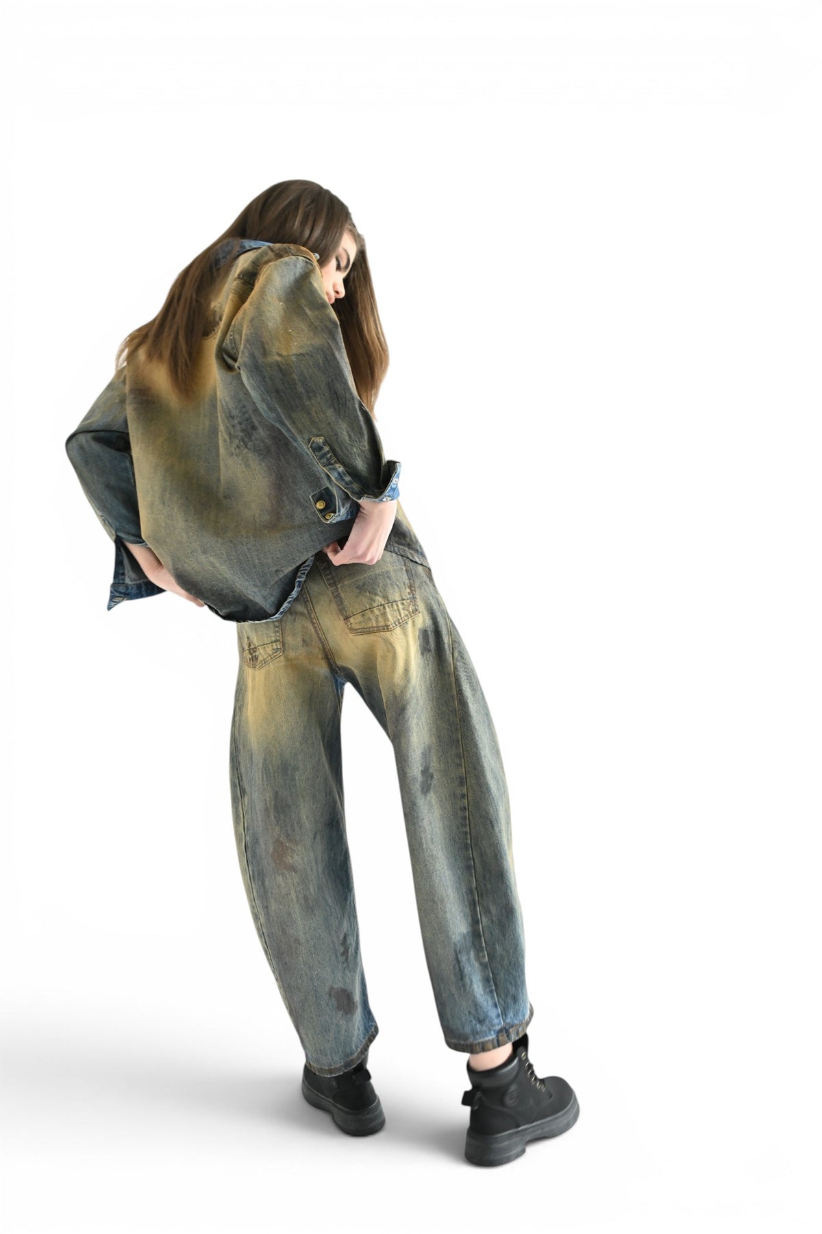 Axel butterfly jeans in superdirty blue denim