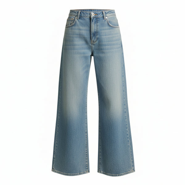 Jeans Anne wide leg in denim slegato light