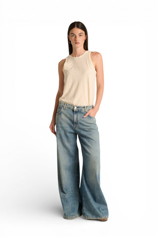 Jeans Anne wide leg in denim slegato light