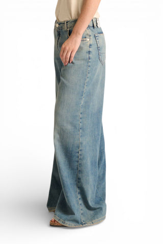 Jeans Anne wide leg in denim slegato light