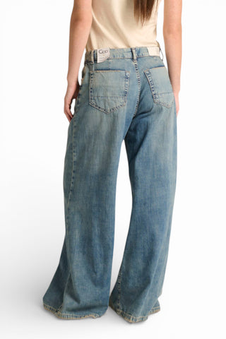 Jeans Anne wide leg in denim slegato light