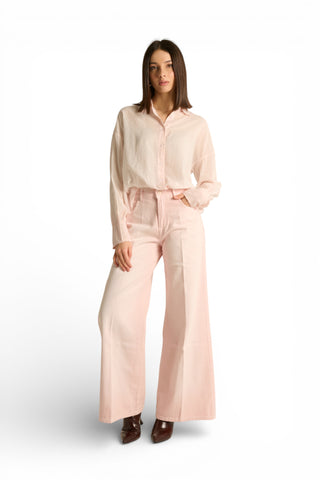 Pantaloni Anne wide leg in drill fermo spraywash