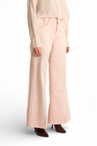 Pantaloni Anne wide leg in drill fermo spraywash