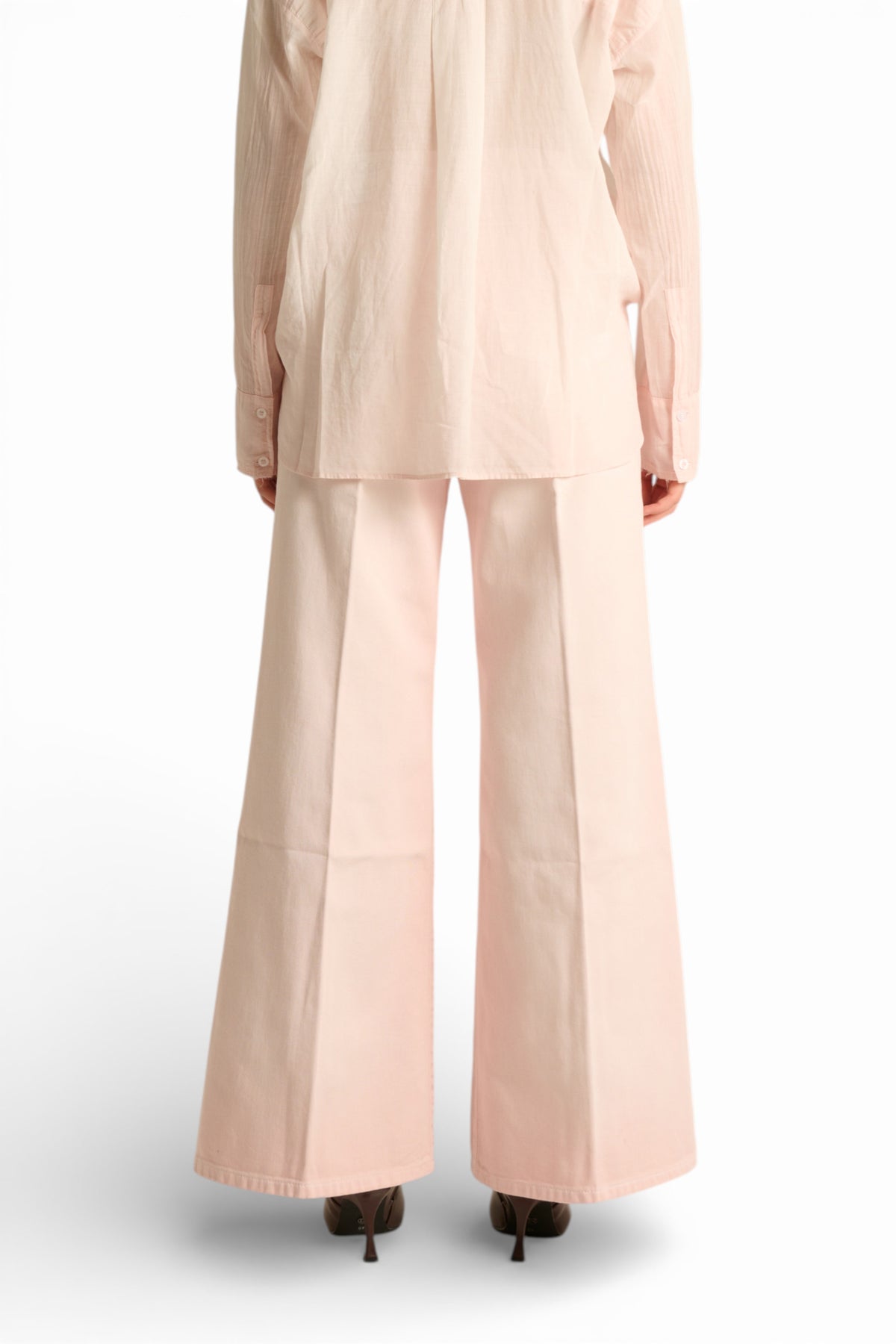 Pantaloni Anne wide leg in drill fermo spraywash