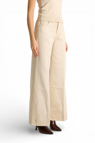 Pantaloni Anne wide leg in drill fermo spraywash