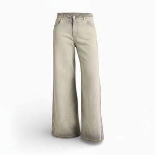 Pantaloni Anne wide leg in drill fermo spraywash