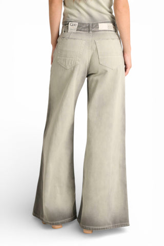 Pantaloni Anne wide leg in drill fermo spraywash