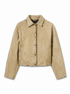 Bomber Jimmy oversize in denim crackle beige