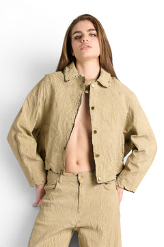 Bomber Jimmy oversize in denim crackle beige