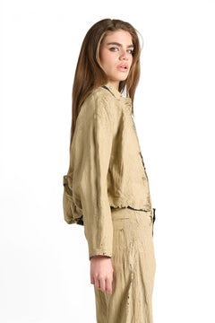 Bomber Jimmy oversize in denim crackle beige