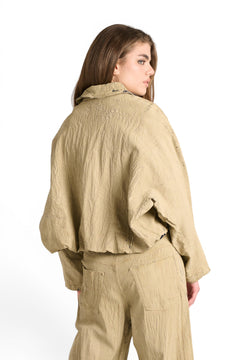 Bomber Jimmy oversize in denim crackle beige