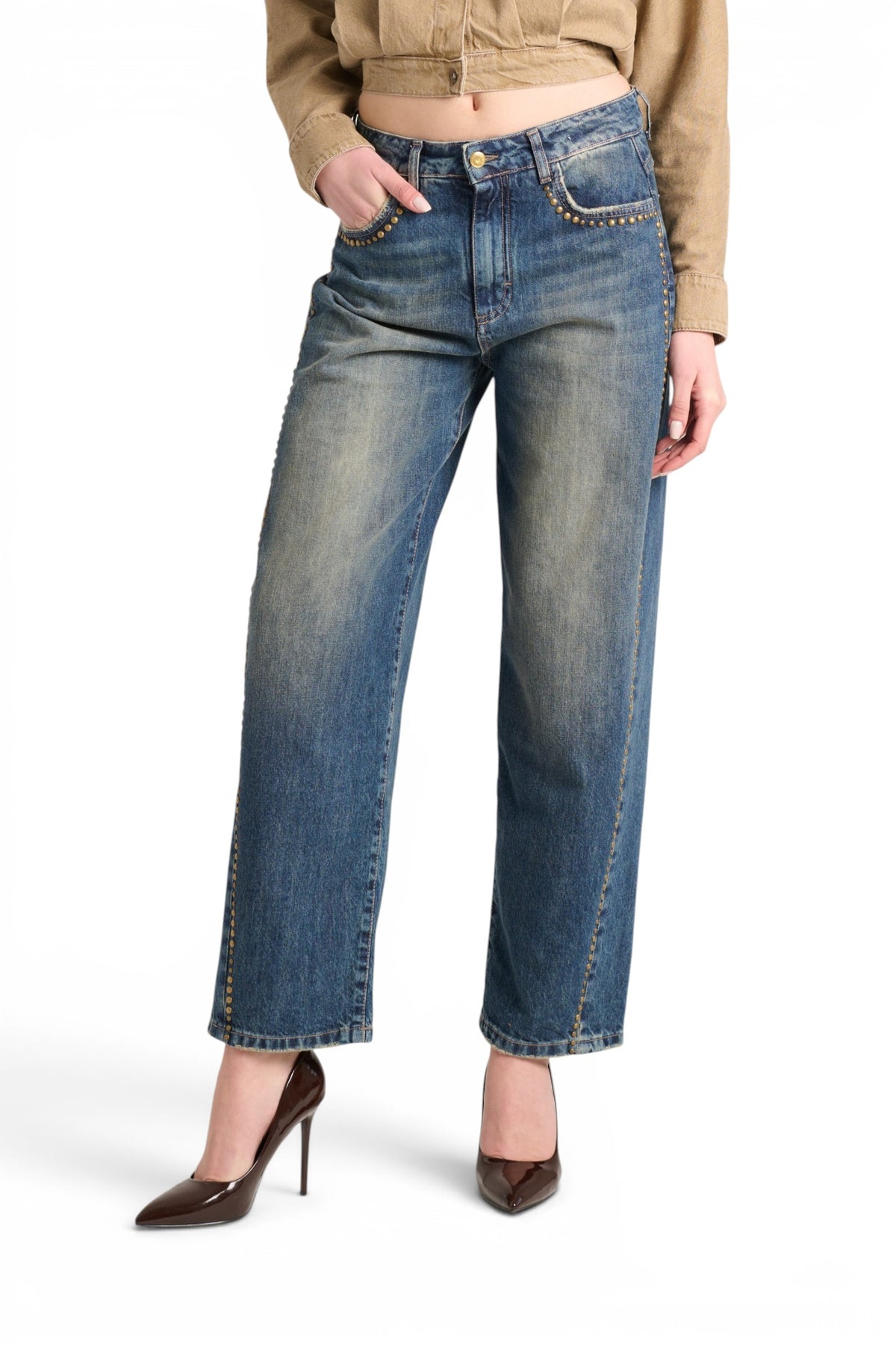 Anya eggfit jeans with side studs