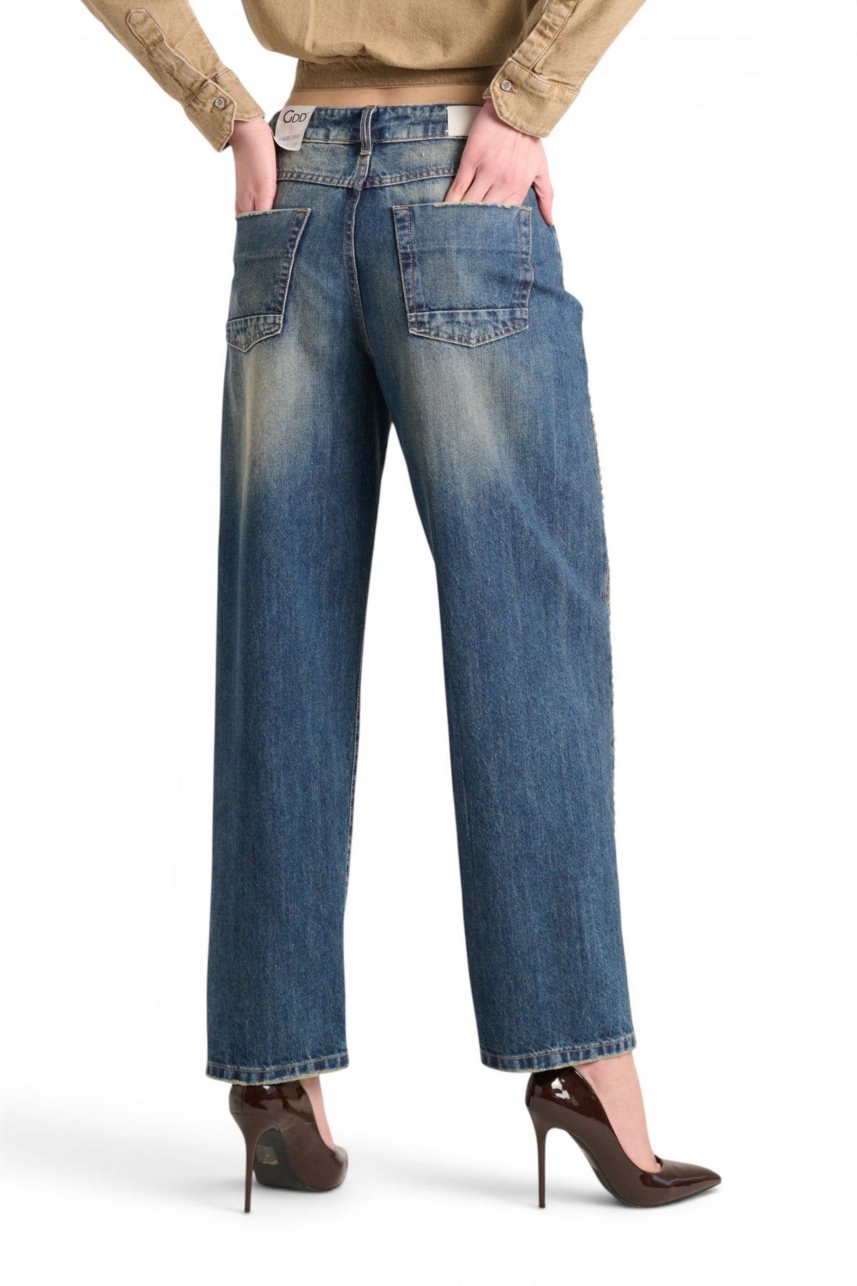 Anya eggfit jeans with side studs