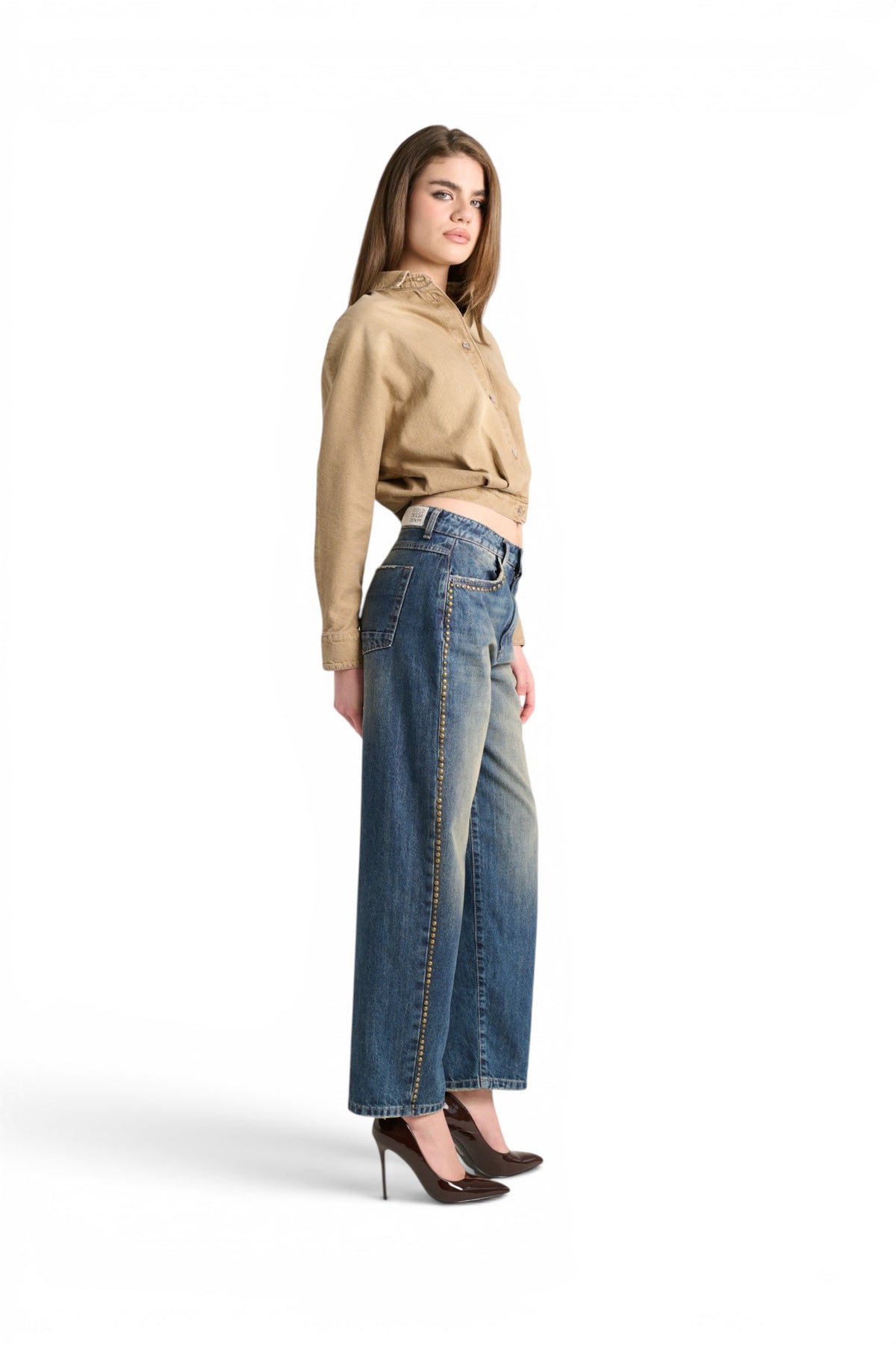 Anya eggfit jeans with side studs