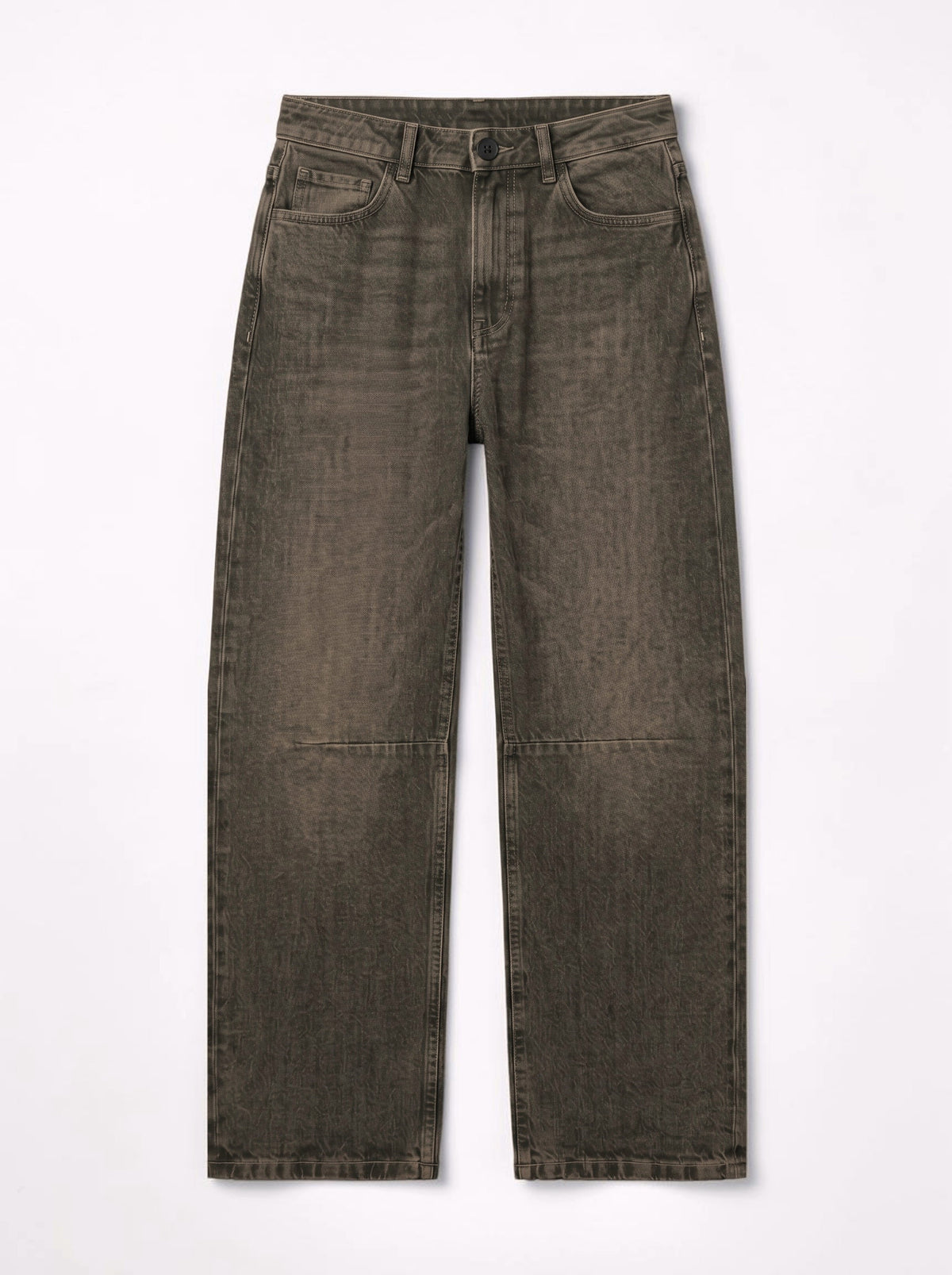 Jeans Amabel barrel in denim nero cioccolato