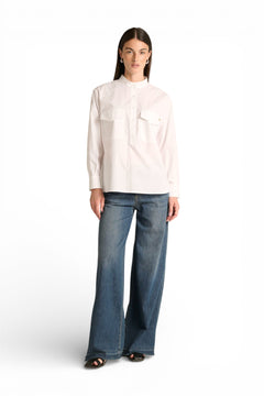 Jeans Becca wide leg in denim light comfort con piega presfilata